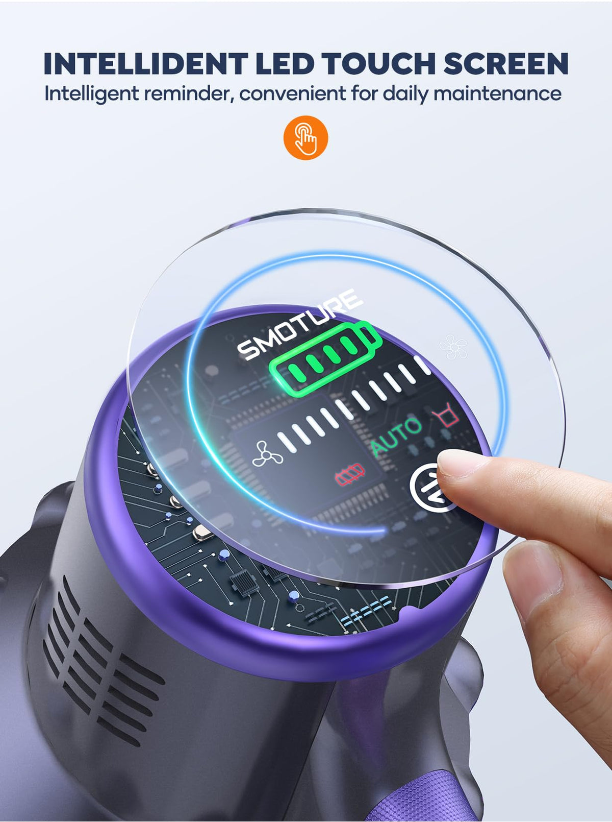 Cordless Stick Vacuum with 2 Batteries 45KPA 550W D970