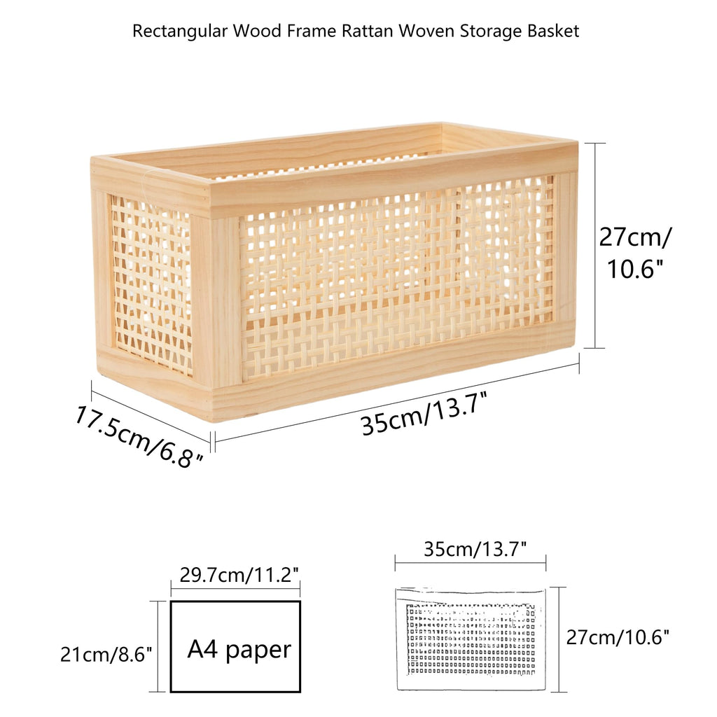 Rectangular Rattan Woven Storage Basket L52646