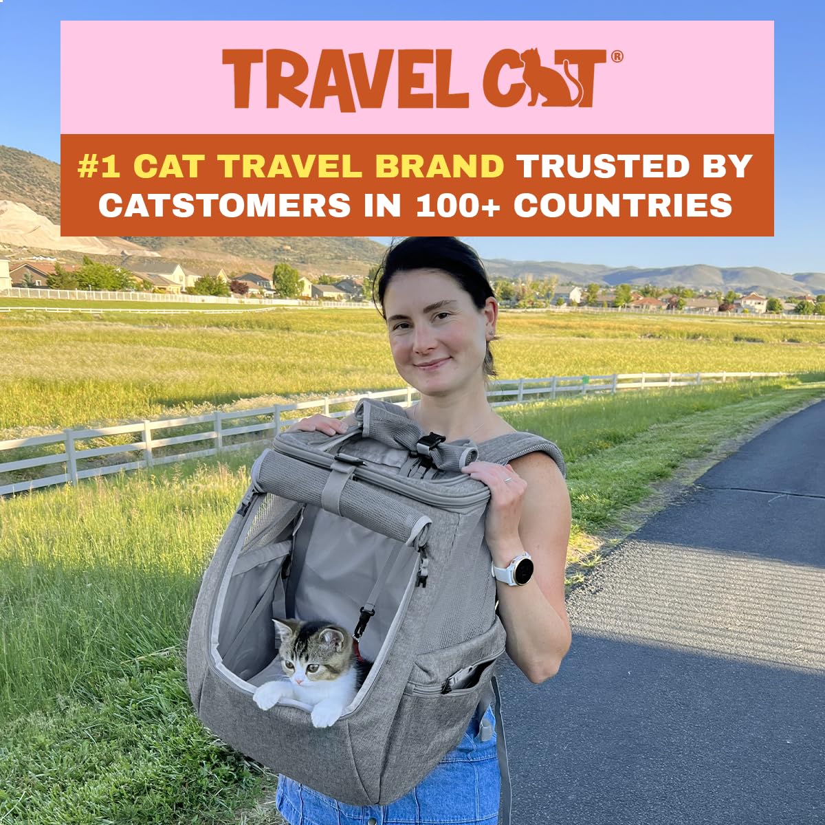 Grey Mesh Cat Carrier Bag with Side Pockets D591249