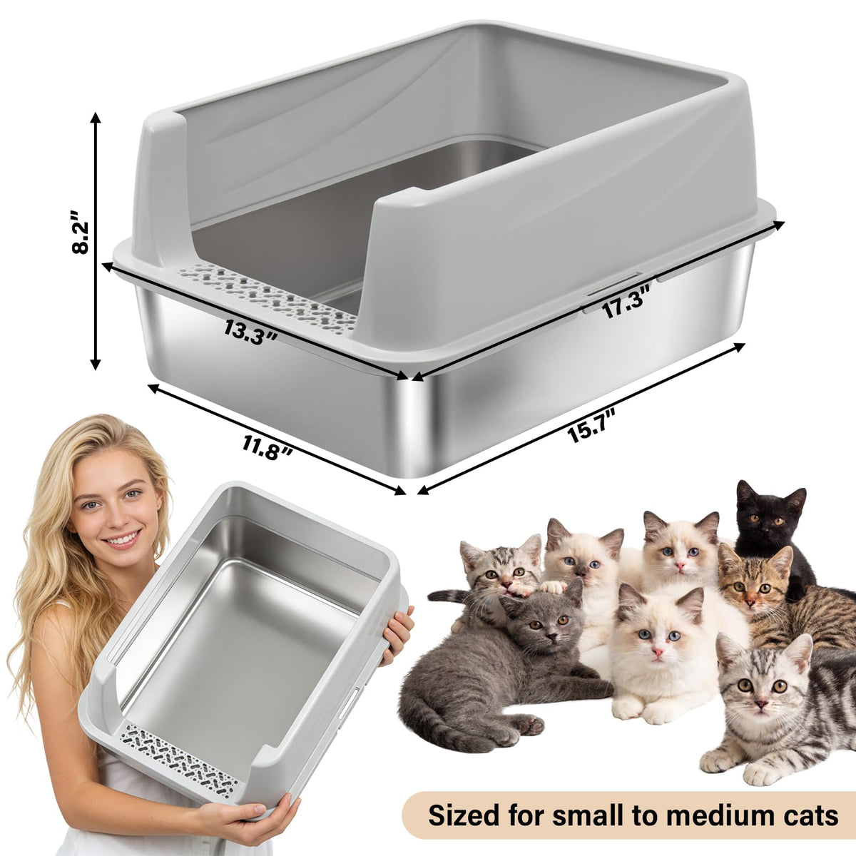 Stainless Steel Small Litter Box Y924376