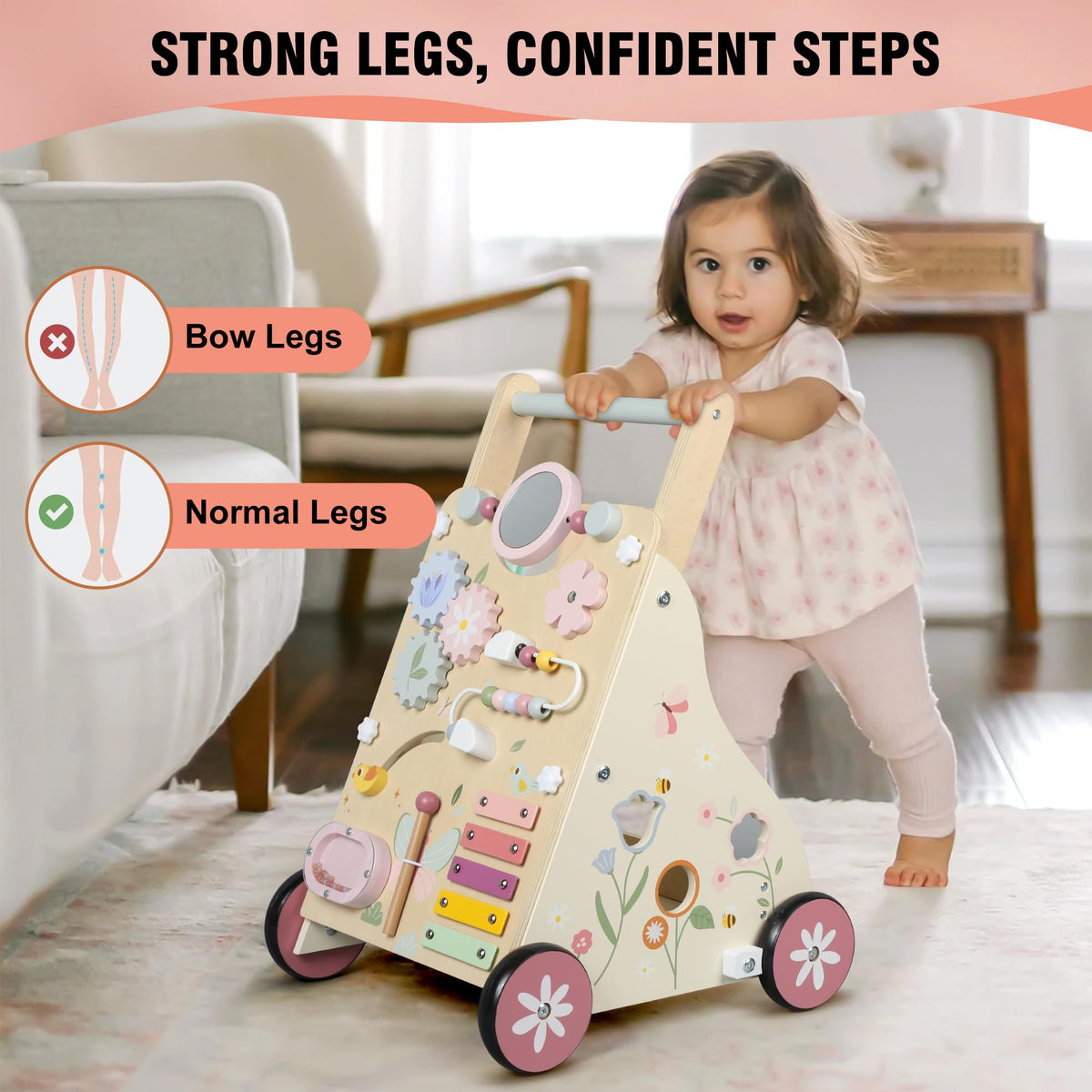 Wooden Baby Walker with Activity Center Z62230