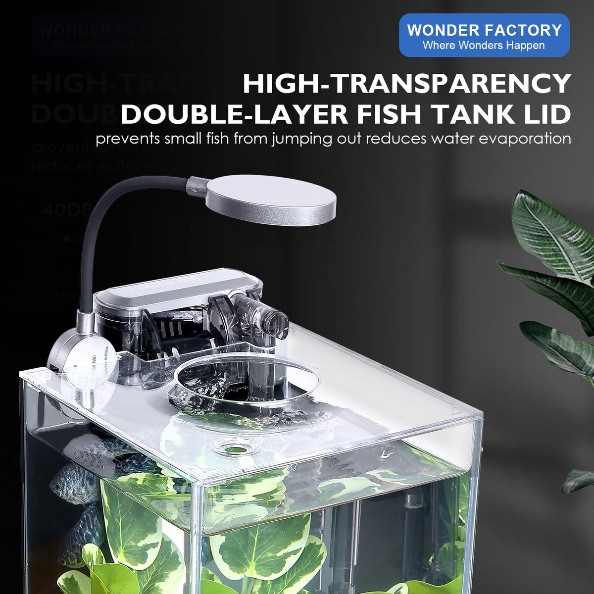 Glass 1.25 Gallon Aquarium Set with Filter LED Light H8695
