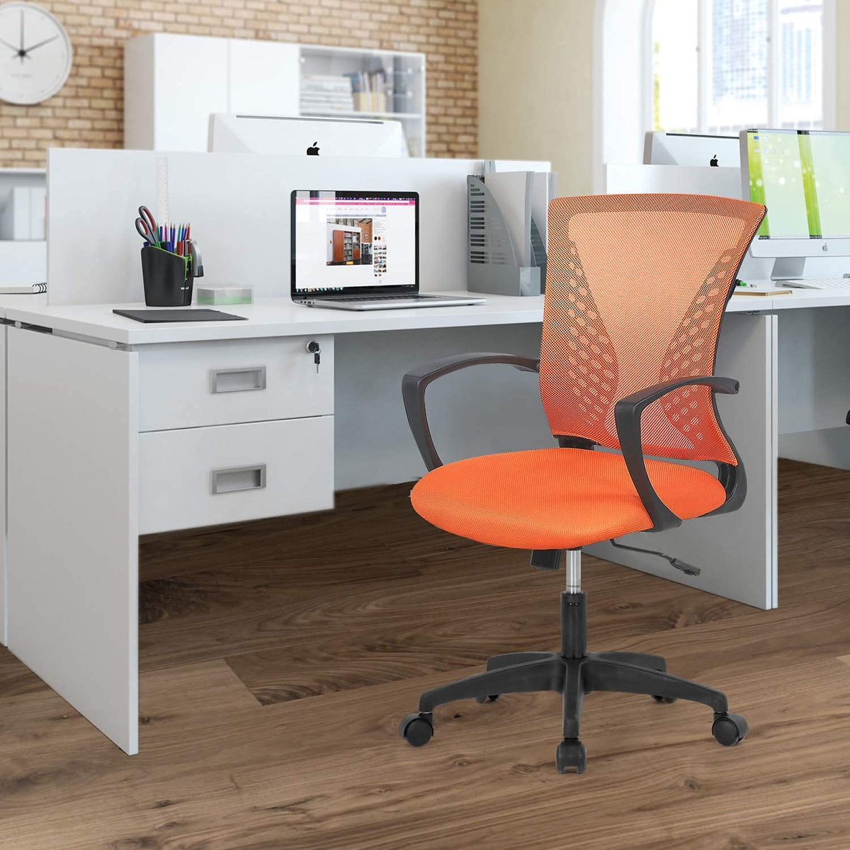 Orange Ergonomic Mesh Office Chair Y692