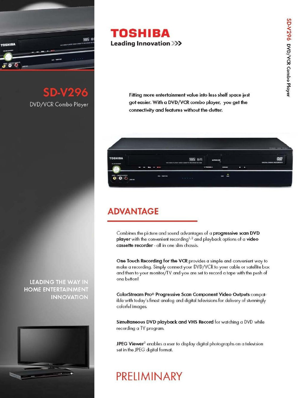 Black DVD Player/VCR Combo I90098