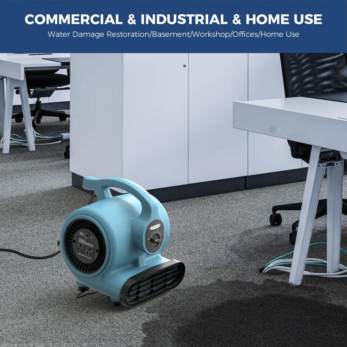 3 Speed Air Mover Blower Fan 115W 600CFM Blue W980410