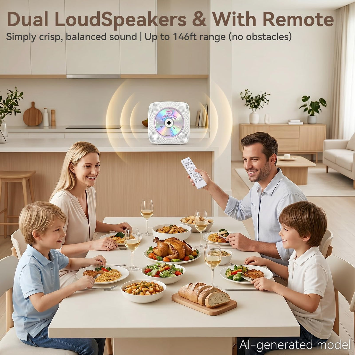 Portable Bluetooth Rechargeable CD Player with Speakers M353363