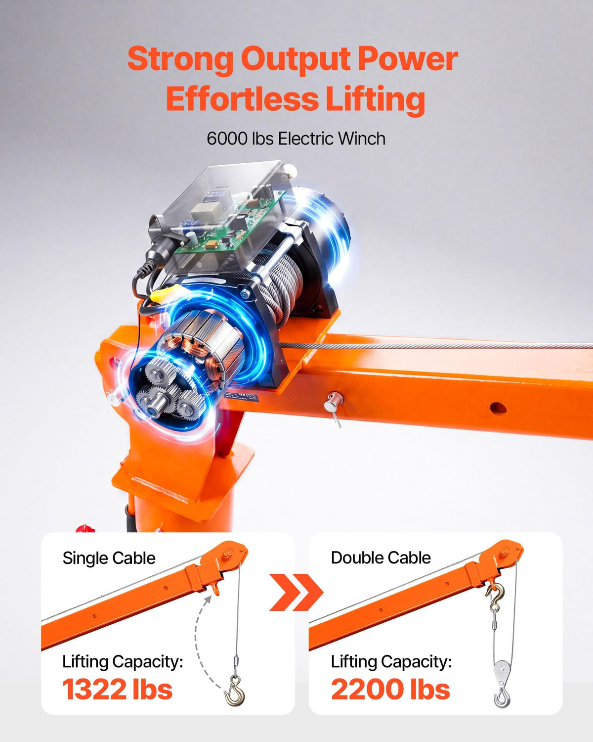 Electric Truck Crane with 12V Electric Winch and 360° Rotating Telescopic Boom R4778