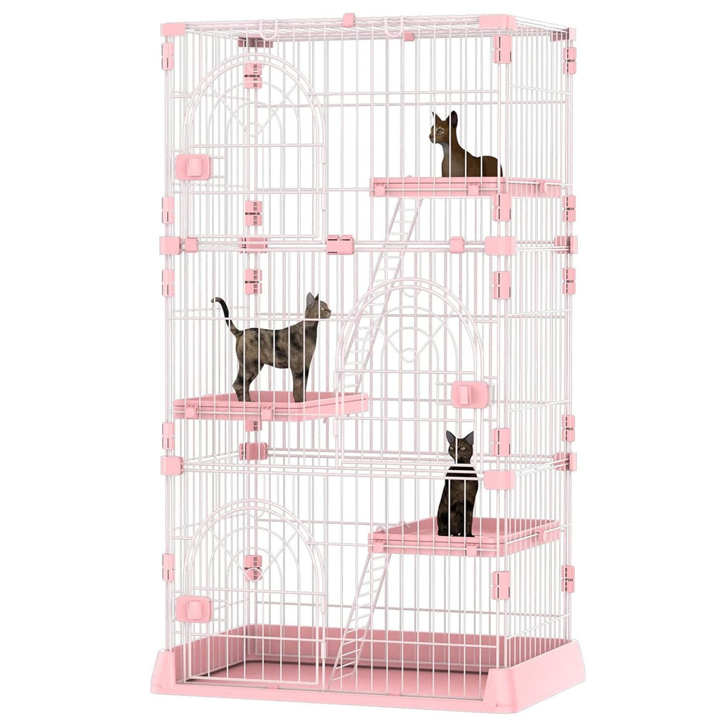 4-Tier Metal Indoor Cat Enclosure with 3 Doors W863