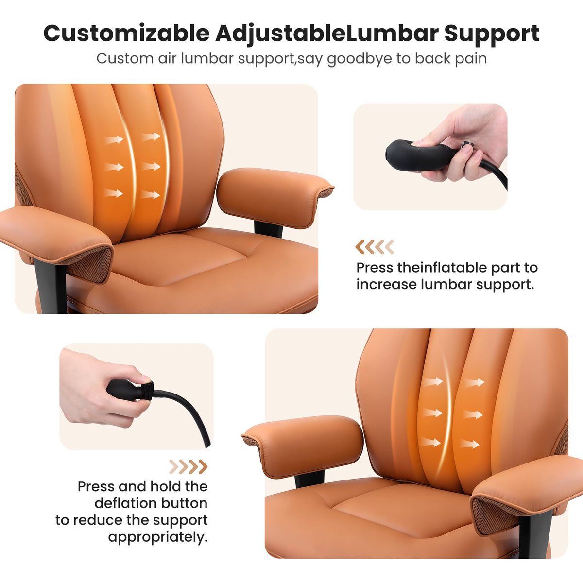 Big and Tall Office Chair with Inflatable Lumbar Support L26778