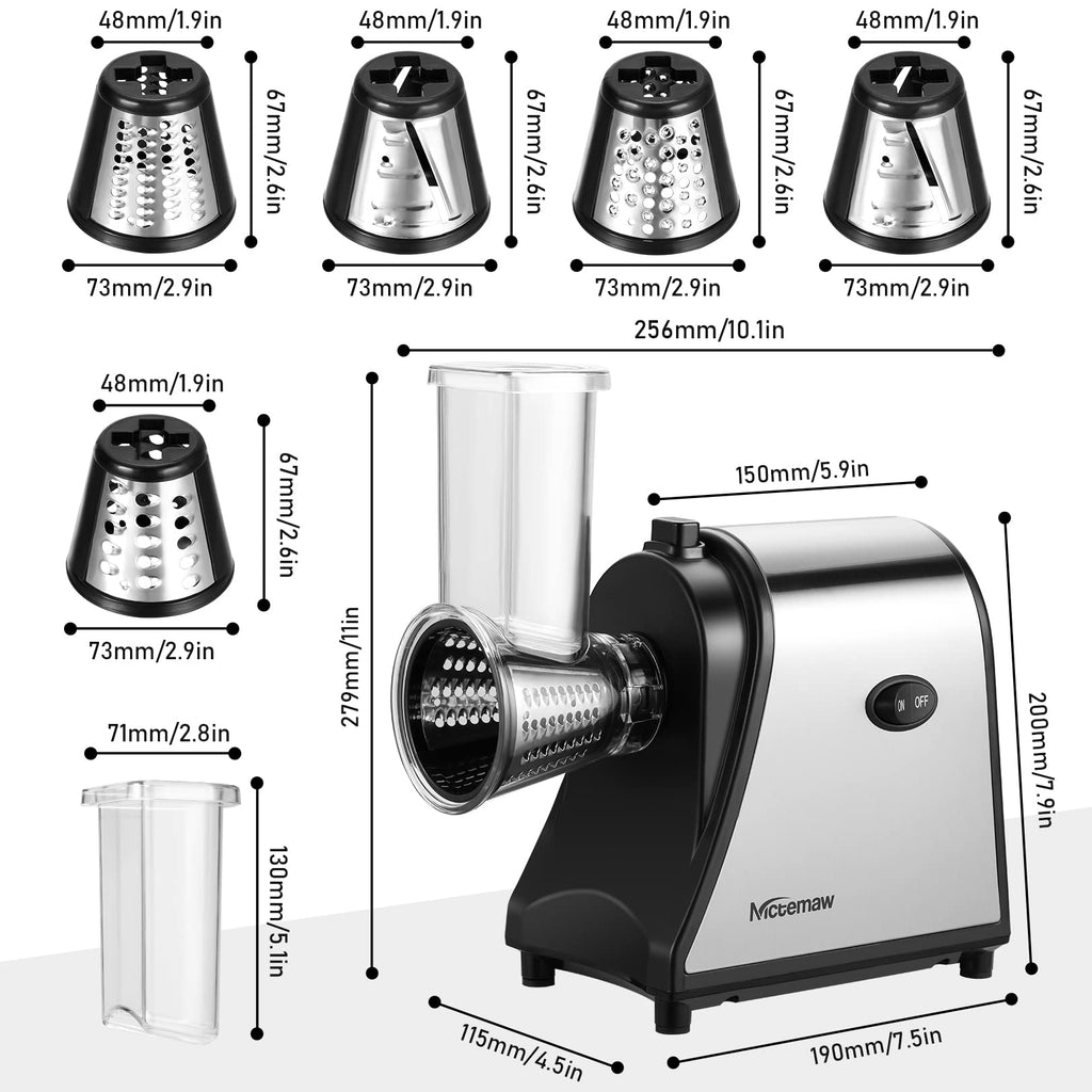 Electric Vegetable Cutter 500 W with 5 Cutting Drums K2238