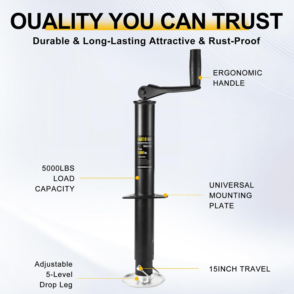 5000 lbs A-Frame Trailer Jack with Adjustable Drop Leg H3020