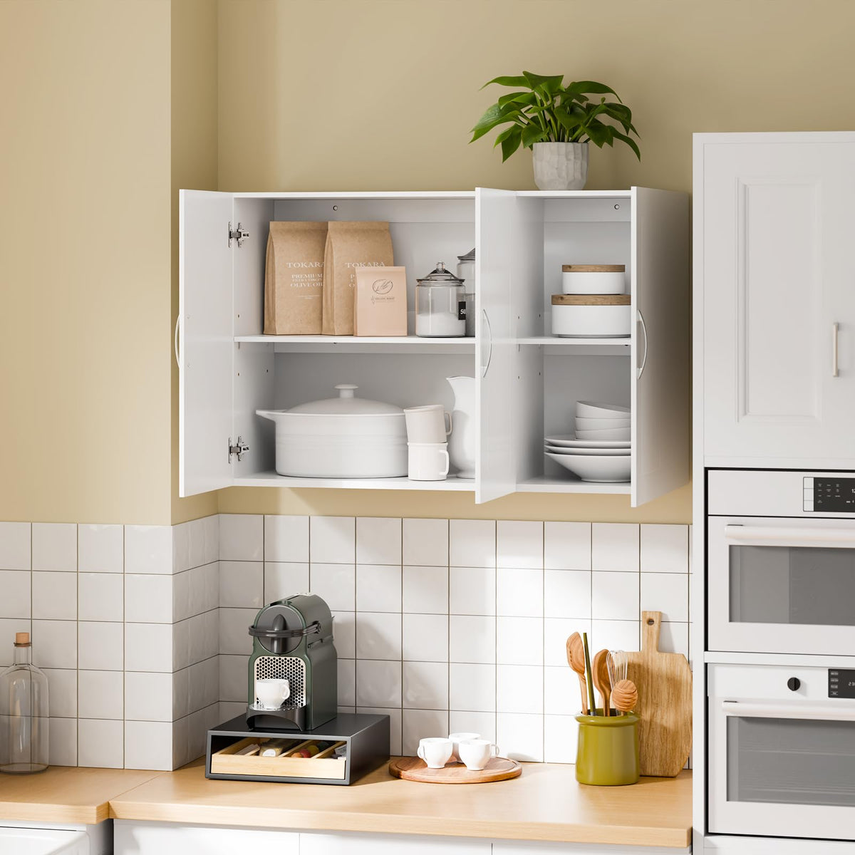 White 3-Door Bathroom Wall Cabinet R60162