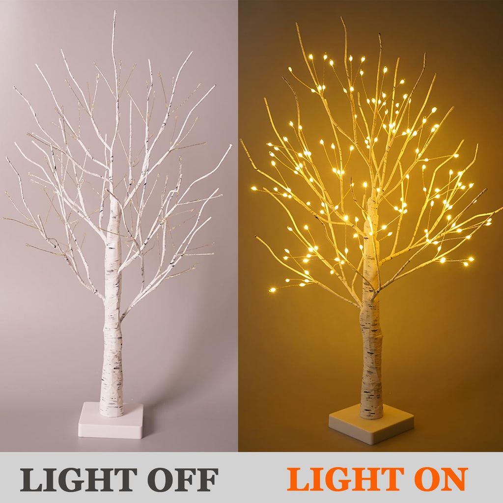 24" 2FT White Birch Tree with 144 LED Lights Z4162