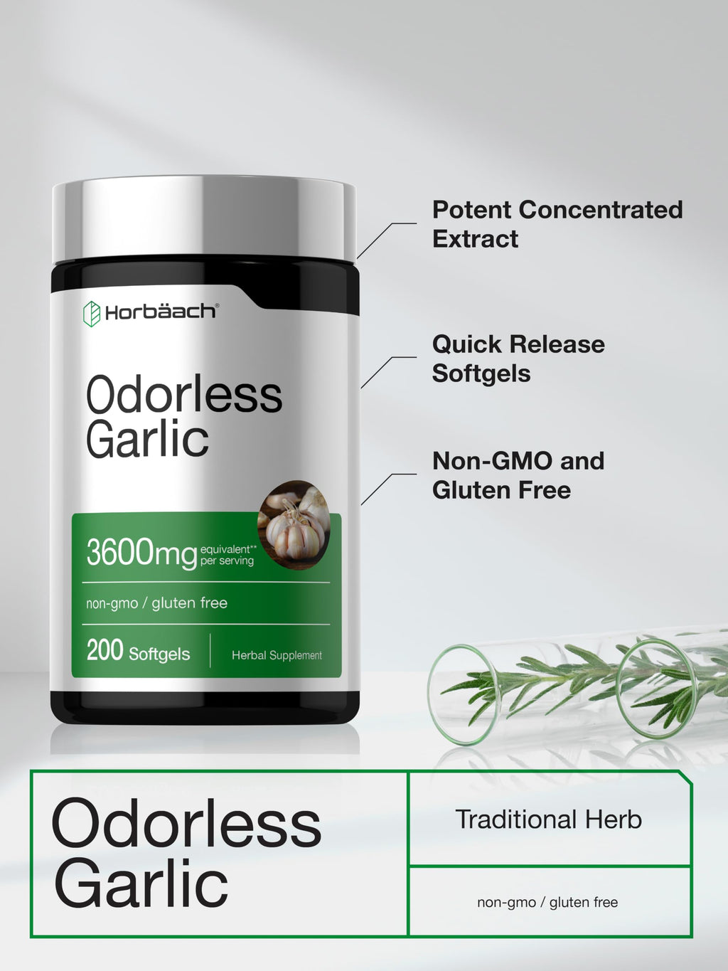 Odorless Garlic Softgel Supplement 200 Pills H88898