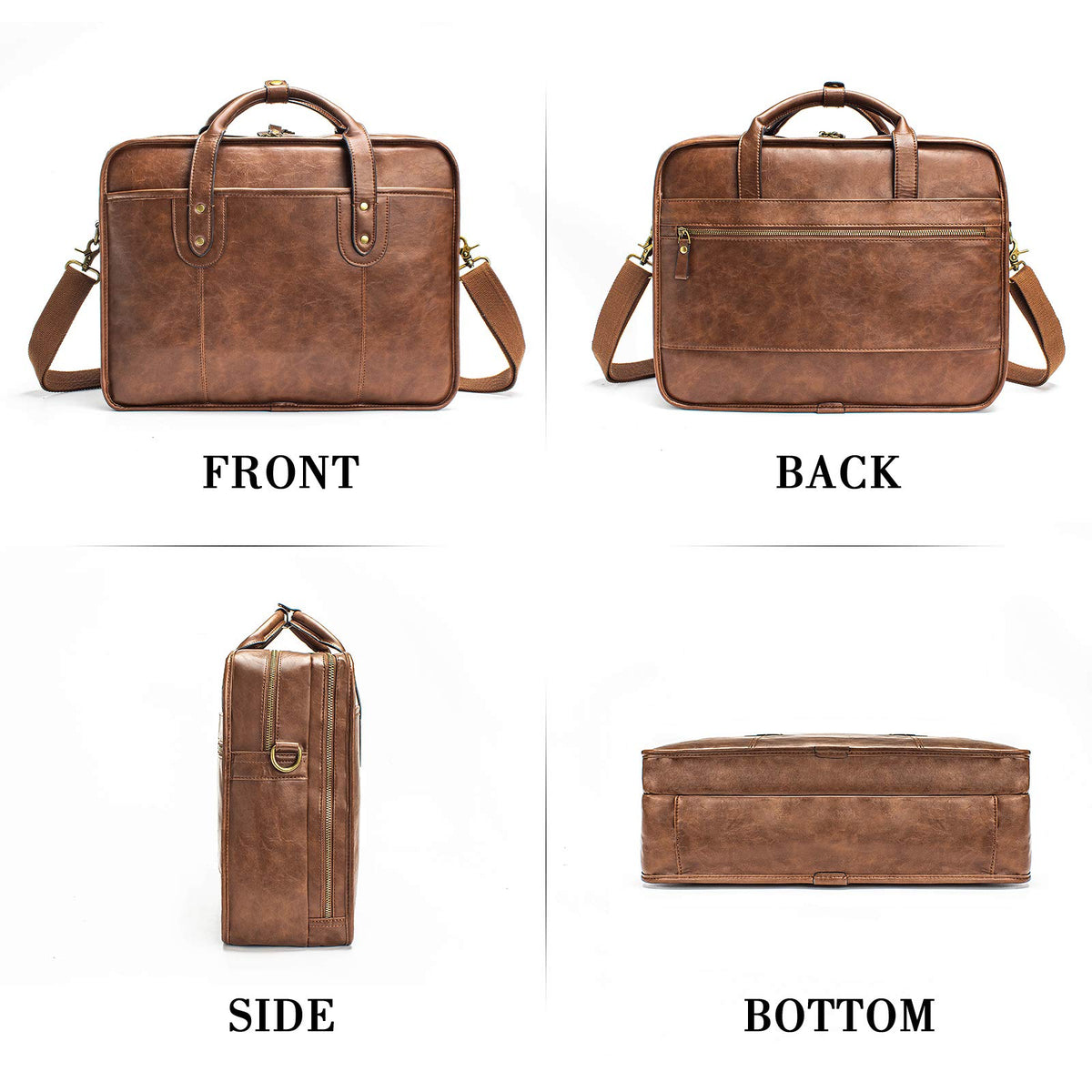 Leather 15.6 Inch Laptop Messenger Bag C446