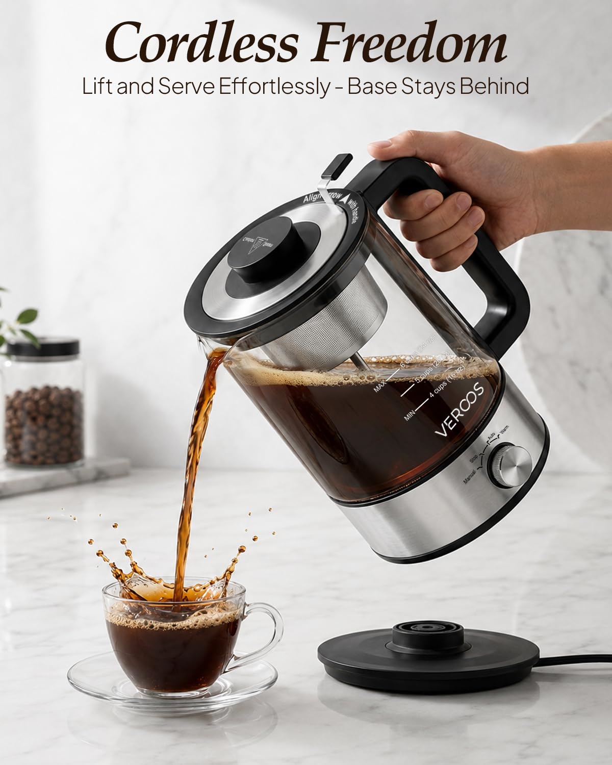 Electric 6-Cup Glass Percolator Coffee Pot G449137
