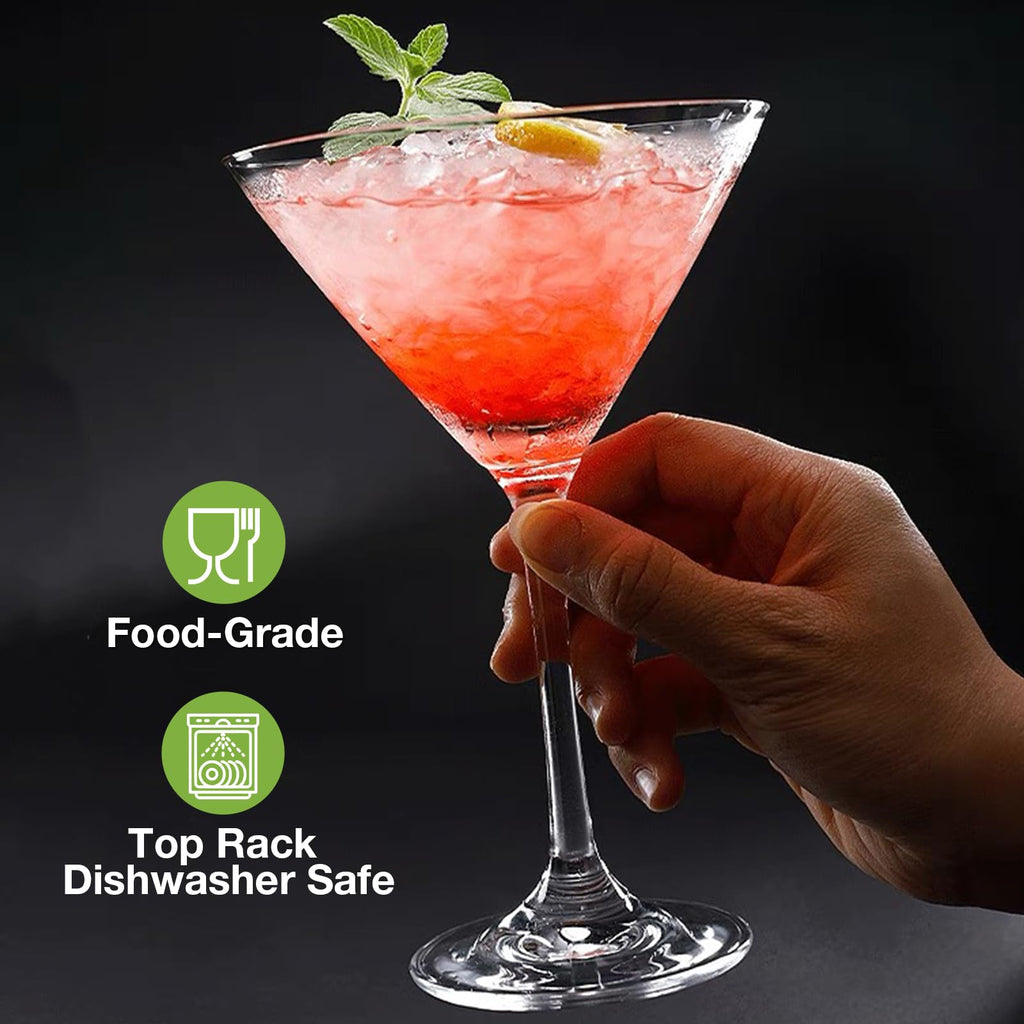 Clear 10 oz Plastic Martini Glasses Set of 6 P53155