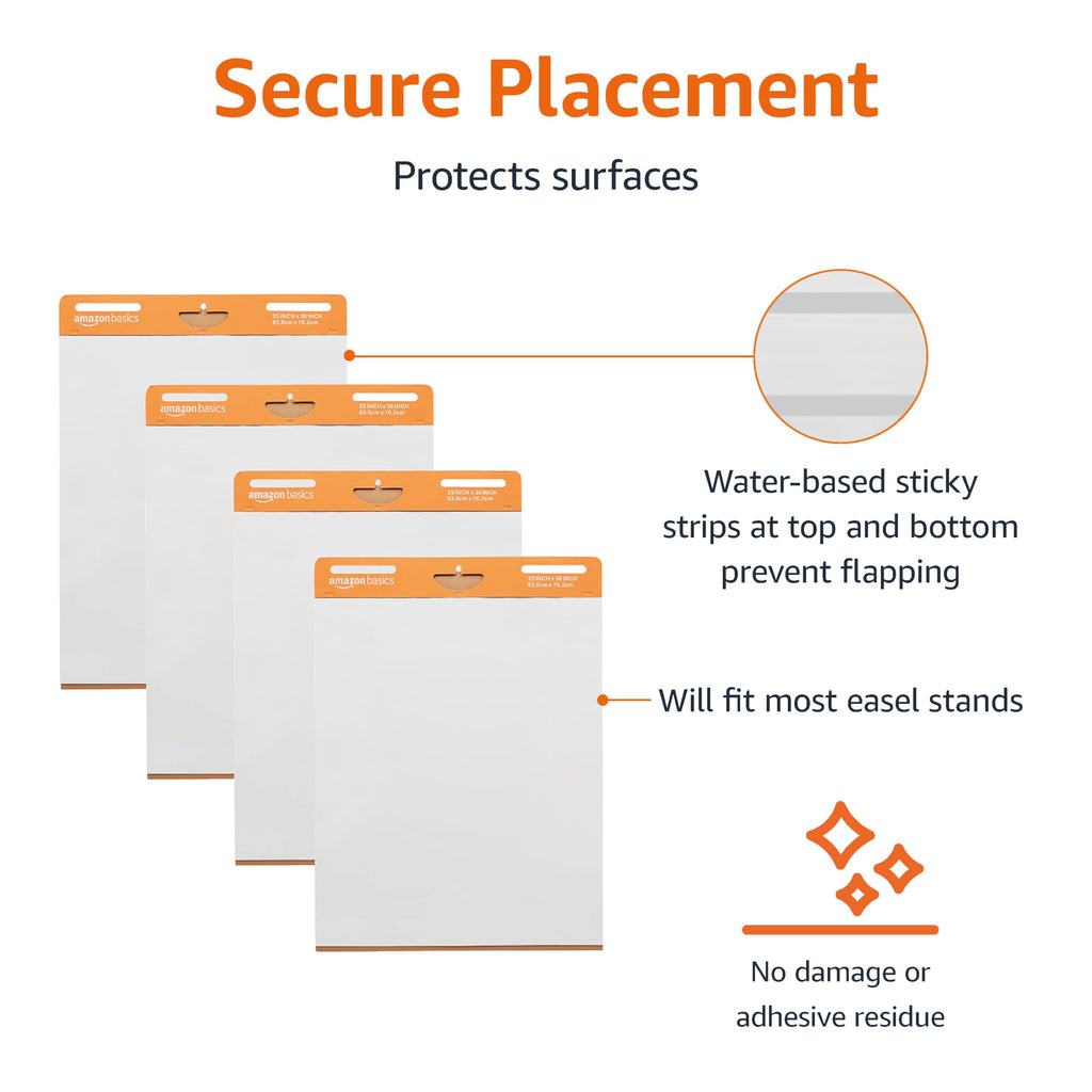 Sticky Easel Pads 25 x 30 Inch White 4-Pack A49820