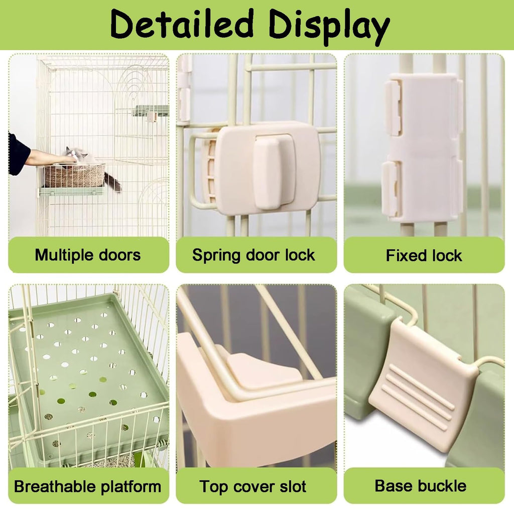 4-Tier Metal Indoor Cat Enclosure with 3 Doors W863