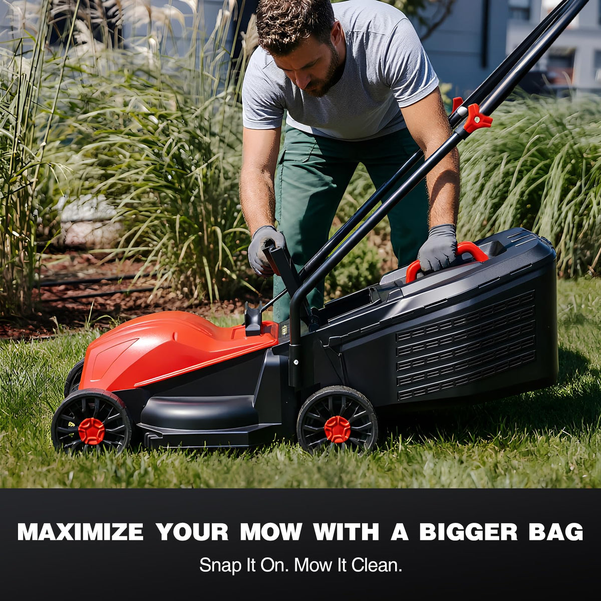 14" Corded Electric Lawn Mower with 3-Position Height Adjustment T6307