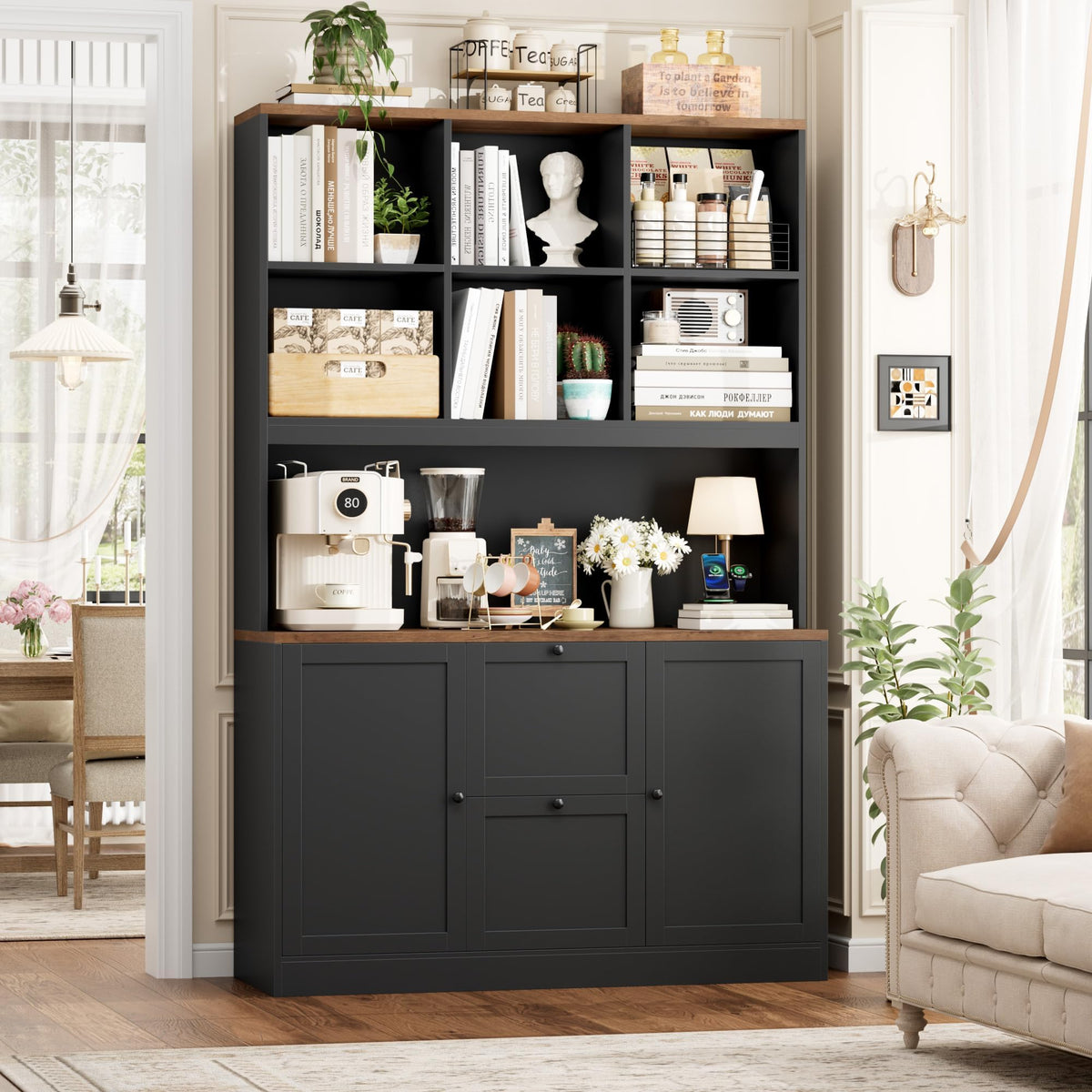 72'' Tall File Bookcase with Power Outlet & 2 Filing Drawers G25528