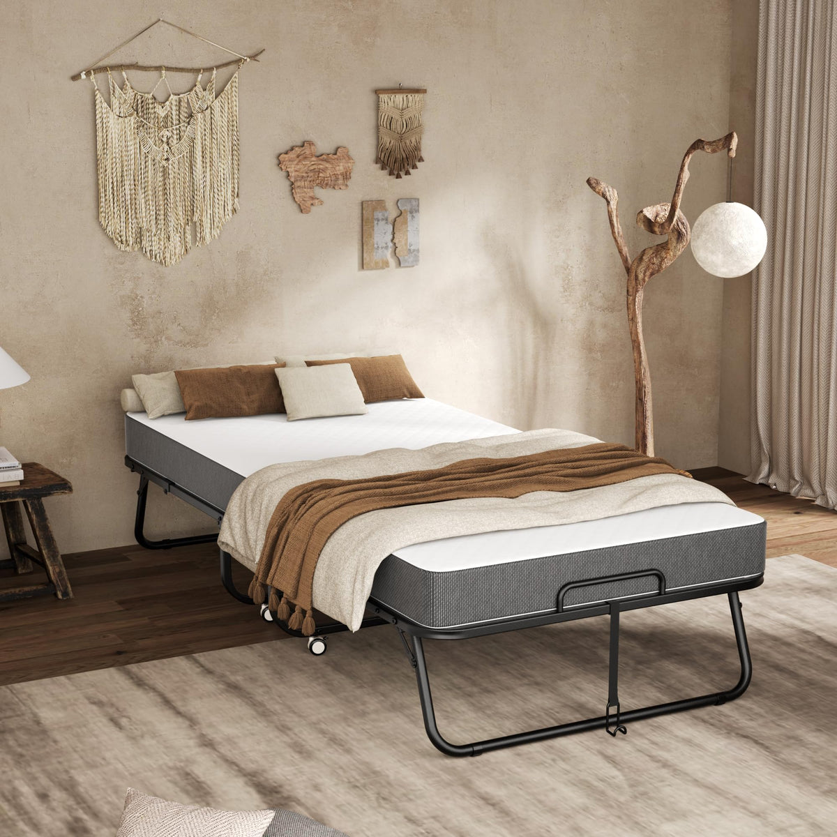 Folding Bed with Mattress 75" x 38" Memory Foam I14481