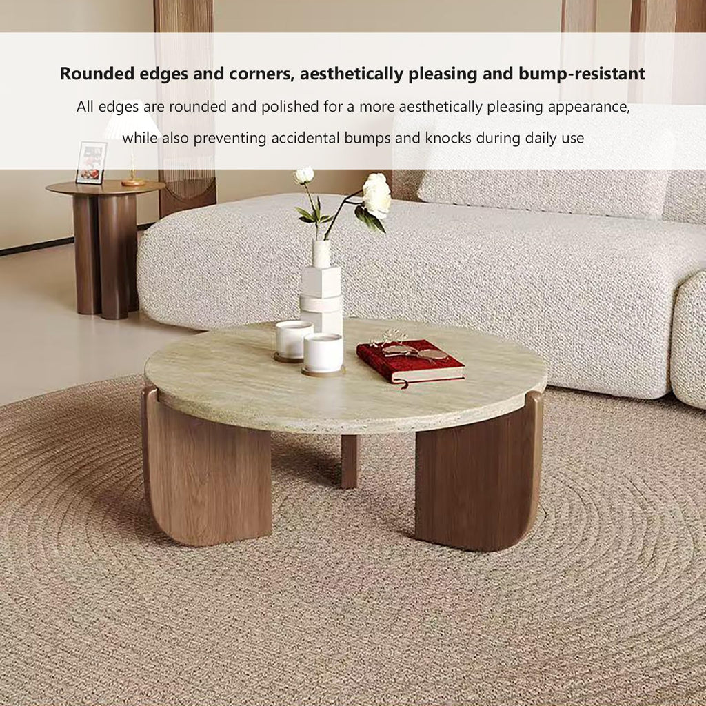 Solid Wood Stone Top Coffee Table X521123