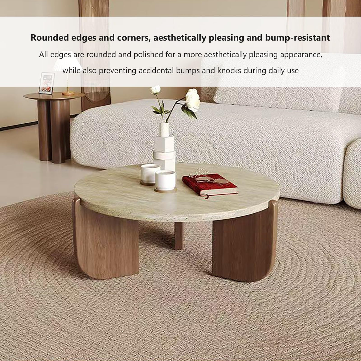 Solid Wood Stone Top Coffee Table X521123