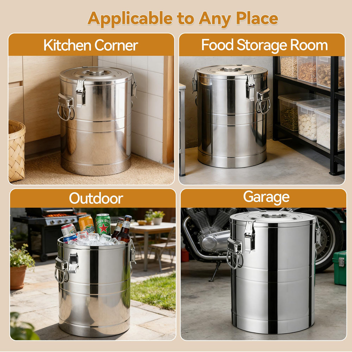 Stainless Steel Dog Food Storage Container with Scoop S54778