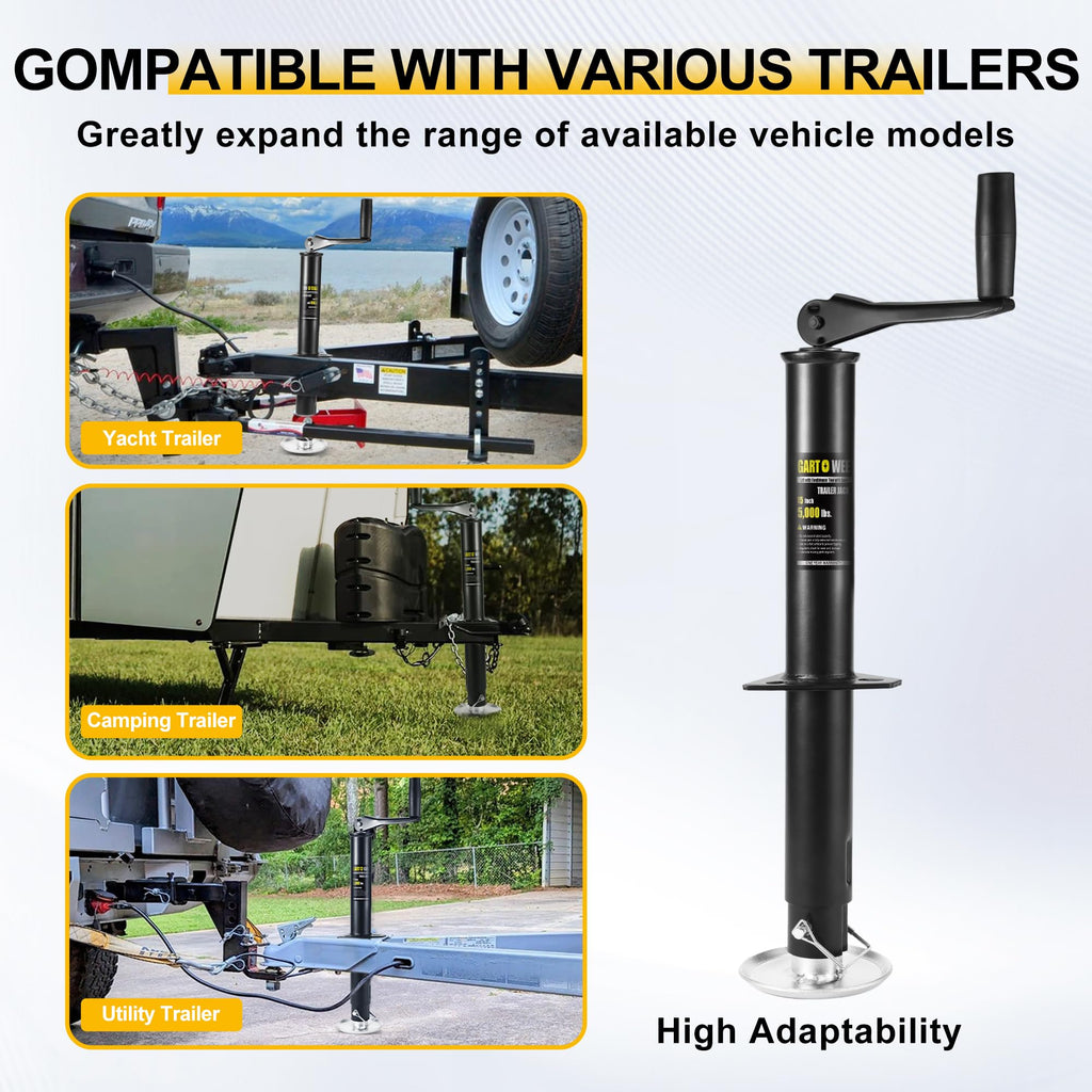 5000 lbs A-Frame Trailer Jack with Adjustable Drop Leg H3020