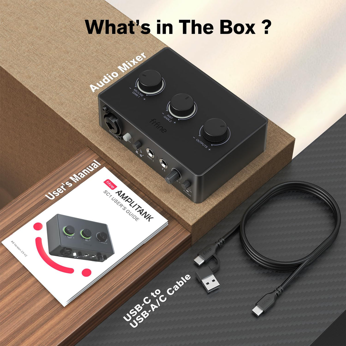 PC Audio Mixer with XLR, Monitor, 48V Phantom Power H1190