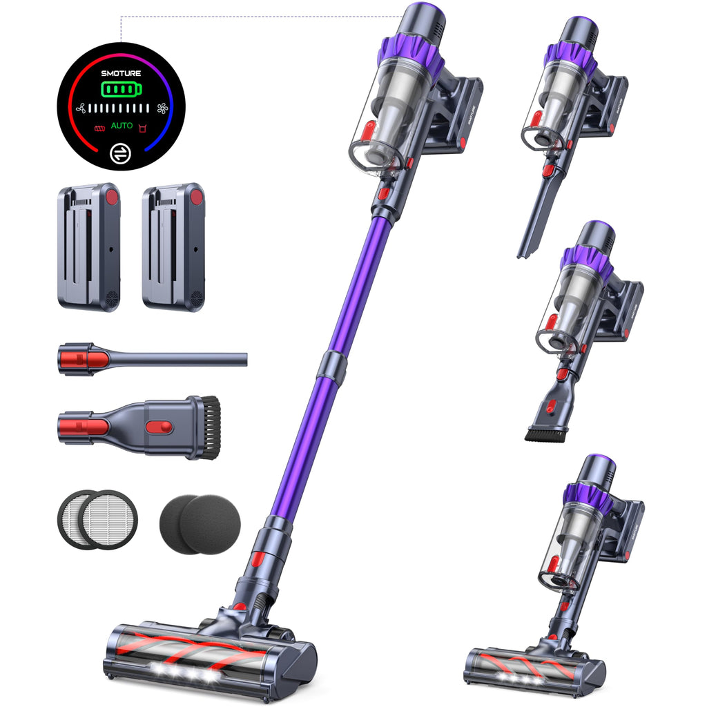 Cordless Stick Vacuum with 2 Batteries 45KPA 550W D970