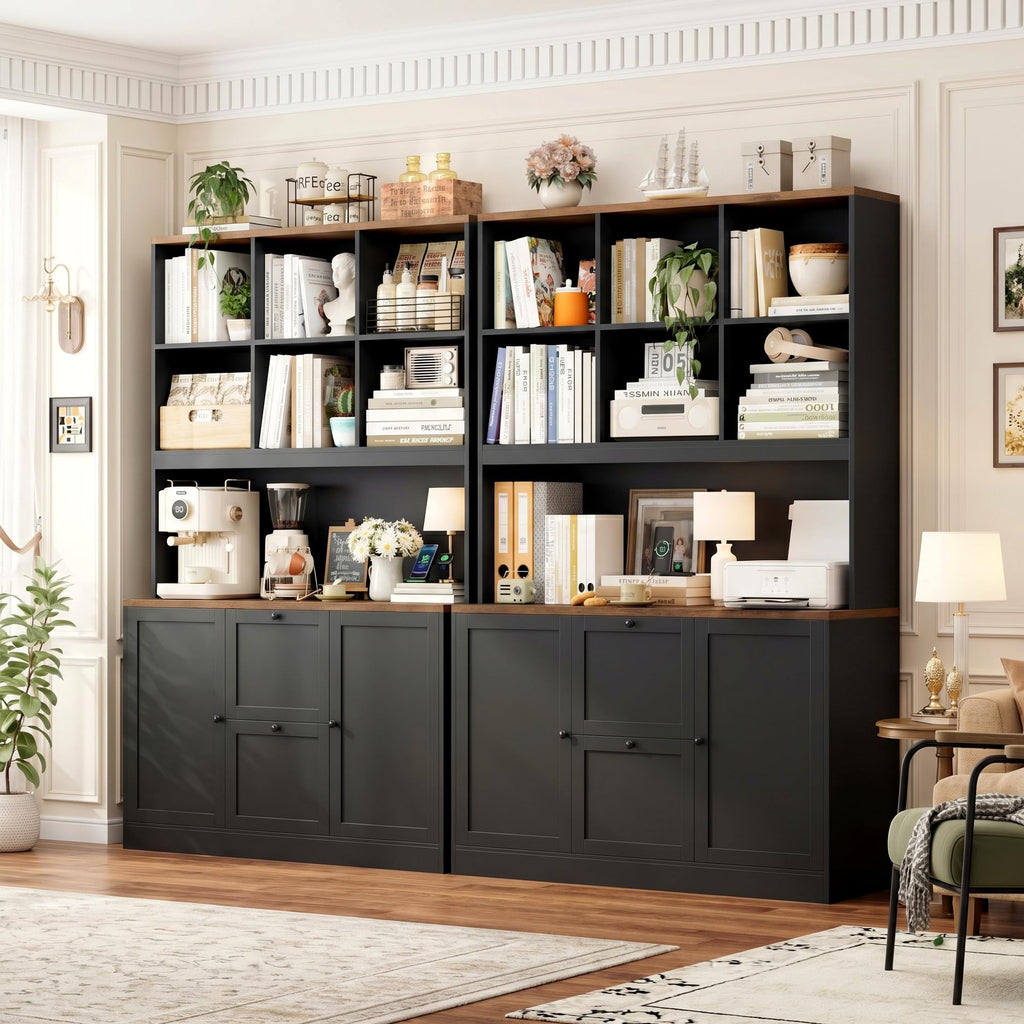 72'' Tall File Bookcase with Power Outlet & 2 Filing Drawers G25528