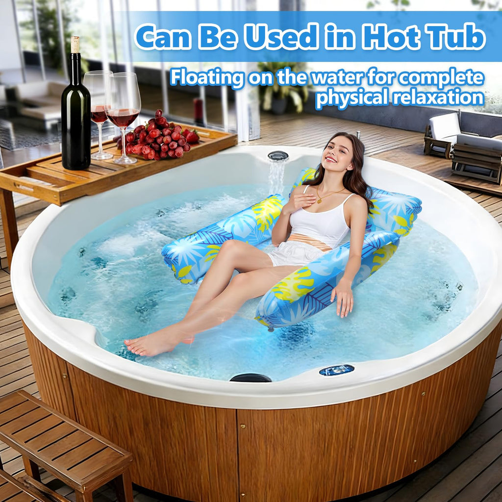 2 Pack Inflatable Pool Floats with Drink Holders and Air Pump K6262
