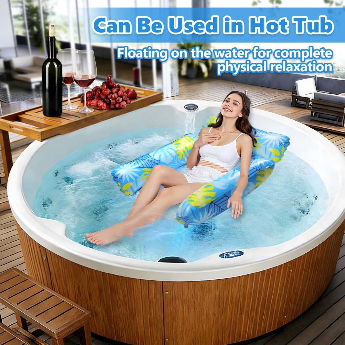2 Pack Inflatable Pool Floats with Drink Holders and Air Pump K6262