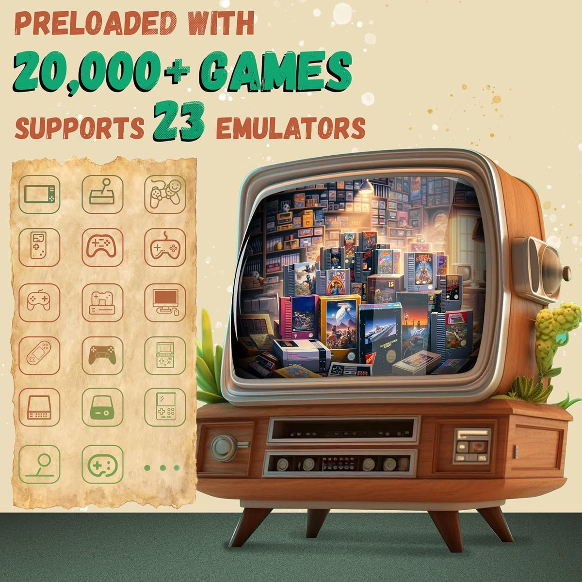 Wireless Retro Game Console with 20,000+ Games and 4k Hdmi Output I2207