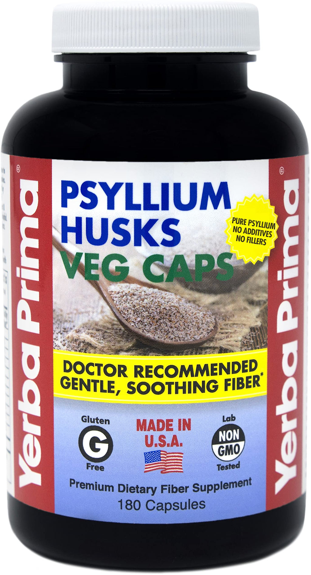 180 Veg Capsules Psyllium Husks Fiber Supplement U555