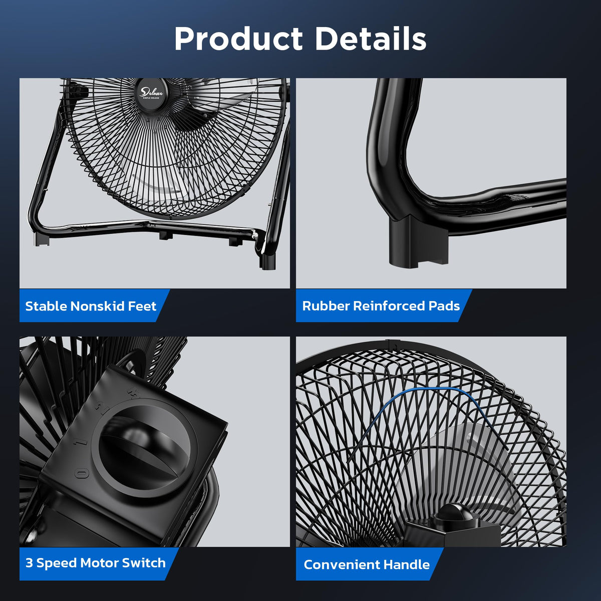 20" 3-Speed High Velocity Industrial Floor Fan, 2 Pack M163