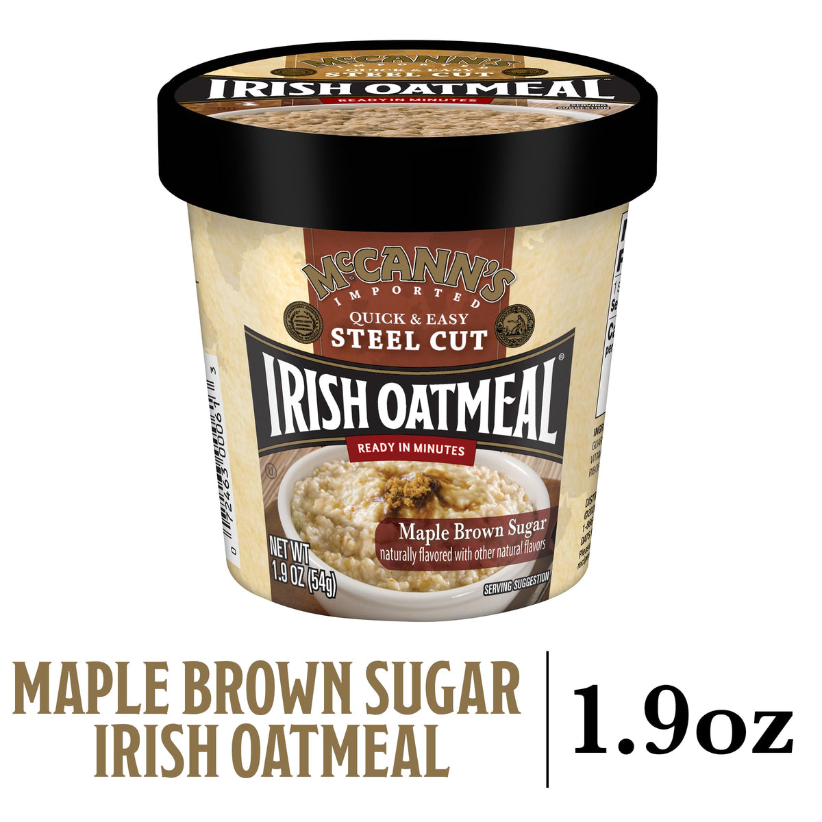 Instant Oatmeal Cup Maple Brown Sugar 1.9 Ounce Pack of 12 V773