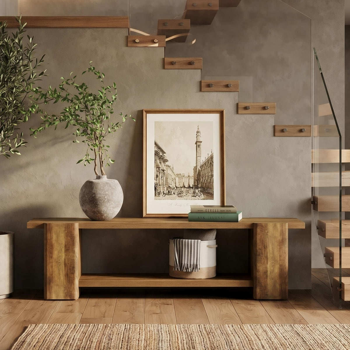 Brown Storage Bench T908