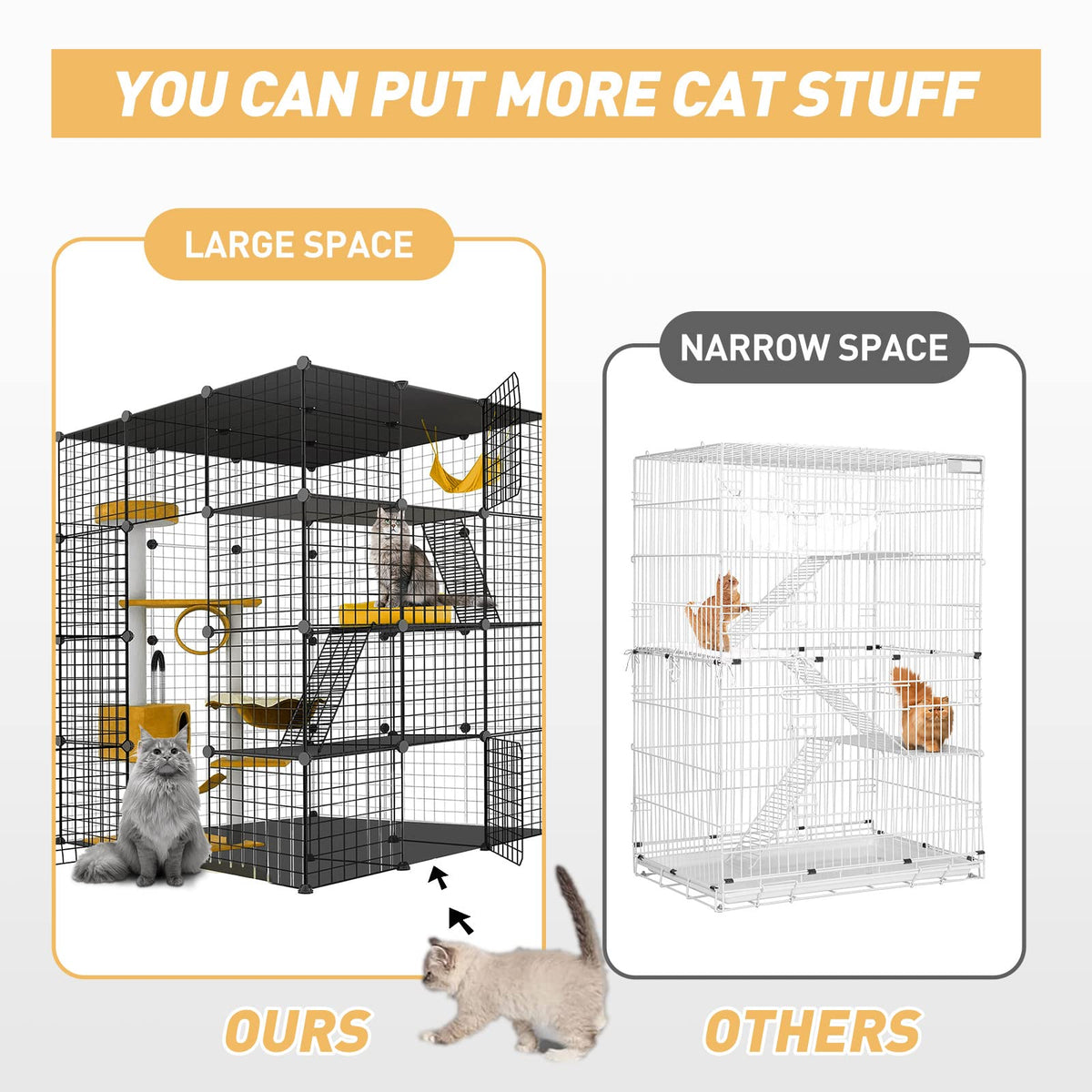 Large Cat Cage Detachable Metal Wire Playpen N162002