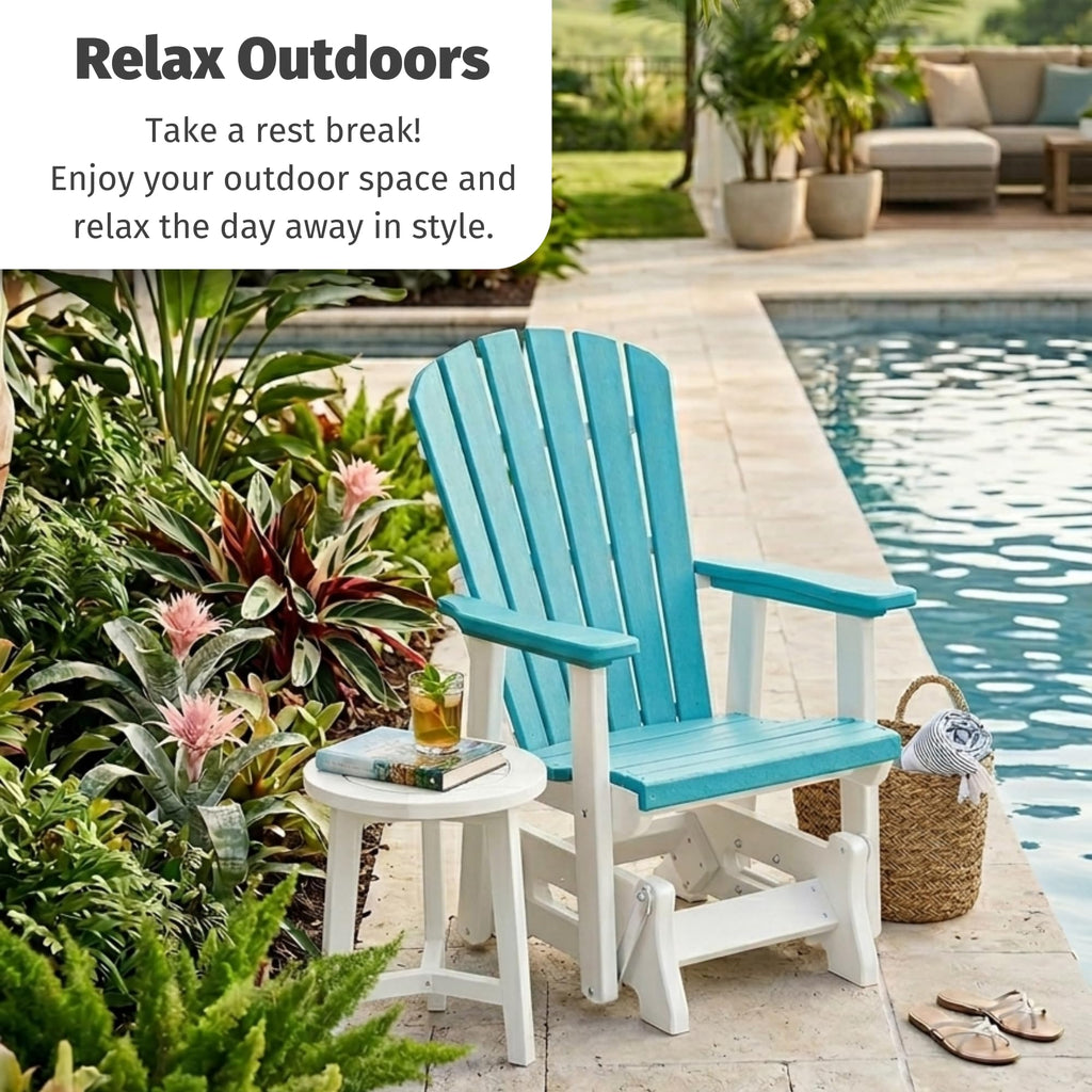 Tudor Brown Cedar Poly Adirondack Glider Outdoor Chair P835798