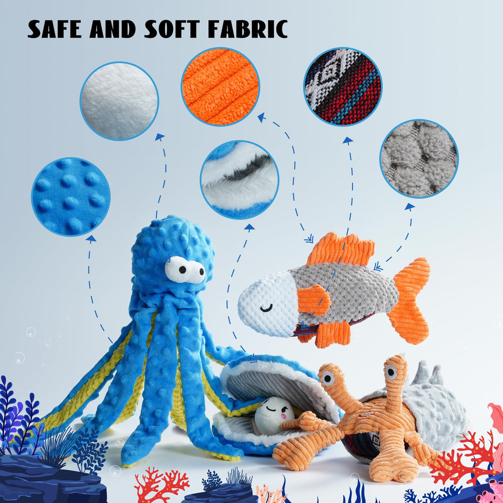 4 Packs Crinkle Squeaky Dog Toys H6262