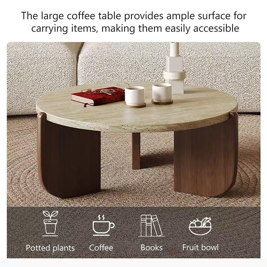 Solid Wood Stone Top Coffee Table X521123