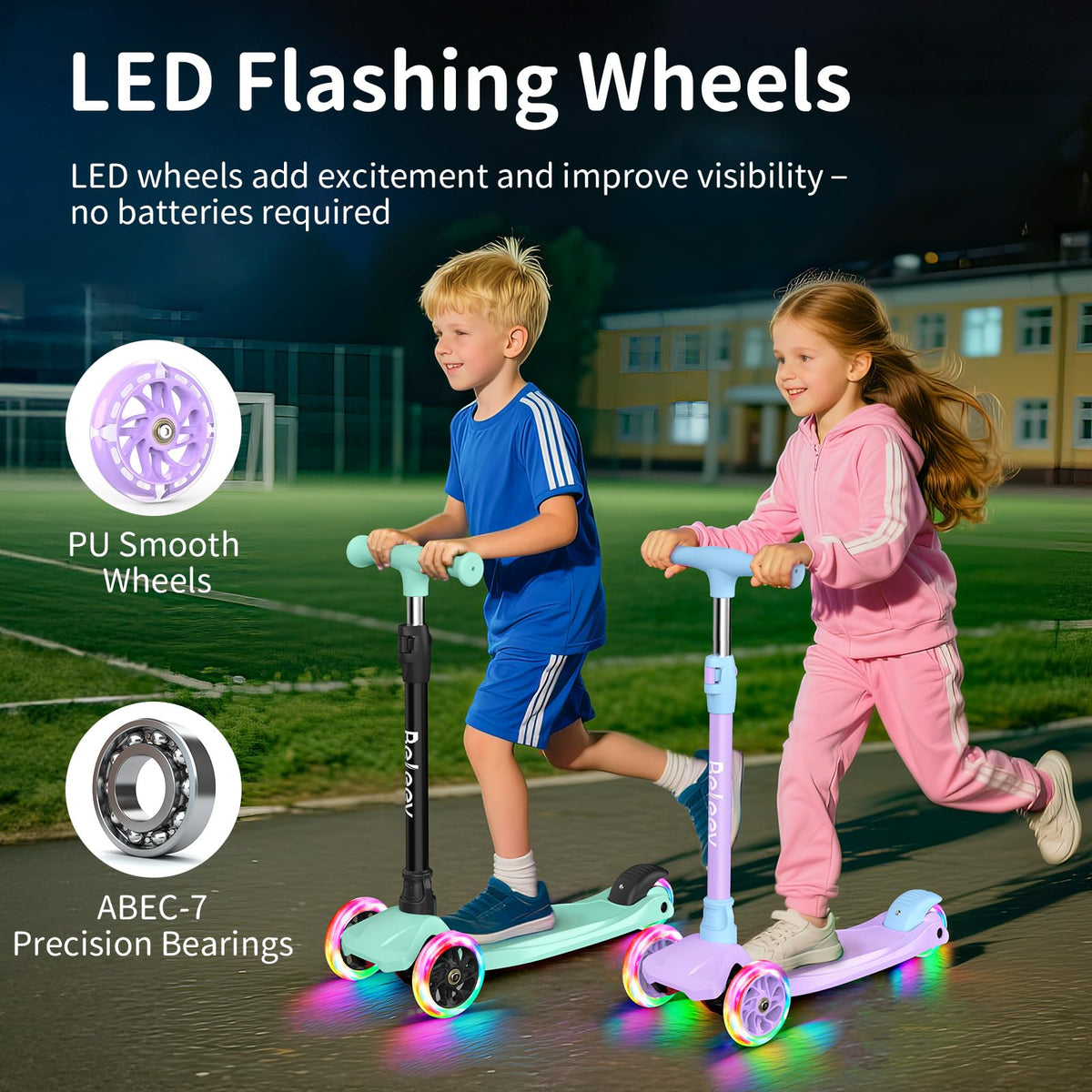 3 Wheel Kick Scooter with Light up Wheels R3924