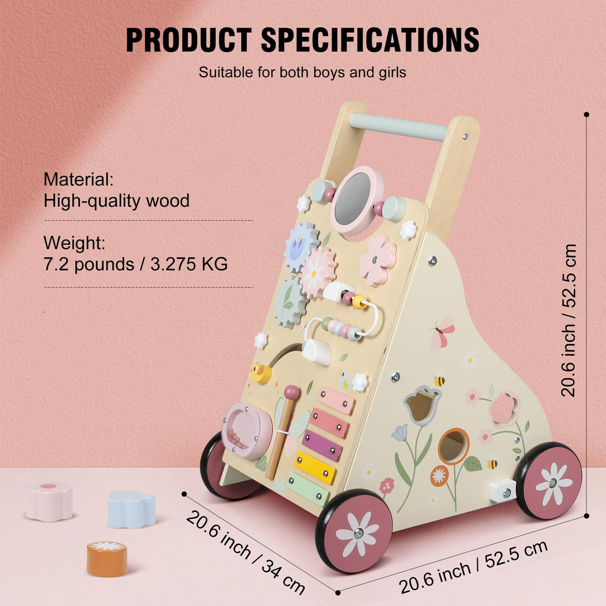 Wooden Baby Walker with Activity Center Z62230