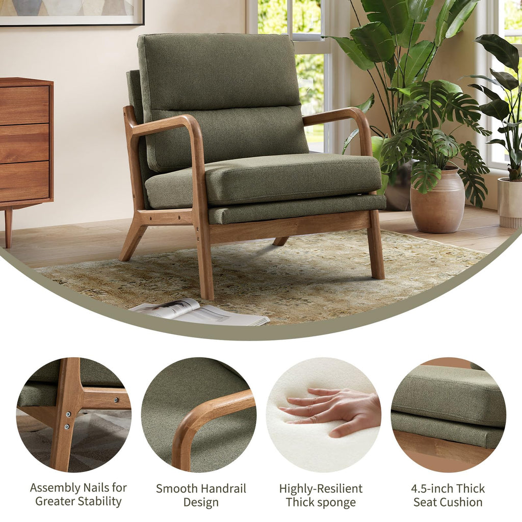 Mid Century Accent Chair Set of 2 Green I607601