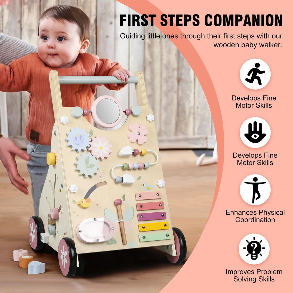Wooden Baby Walker with Activity Center Z62230