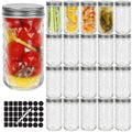 12 oz 20 Pack Glass Mason Jars with Airtight Lids A5576