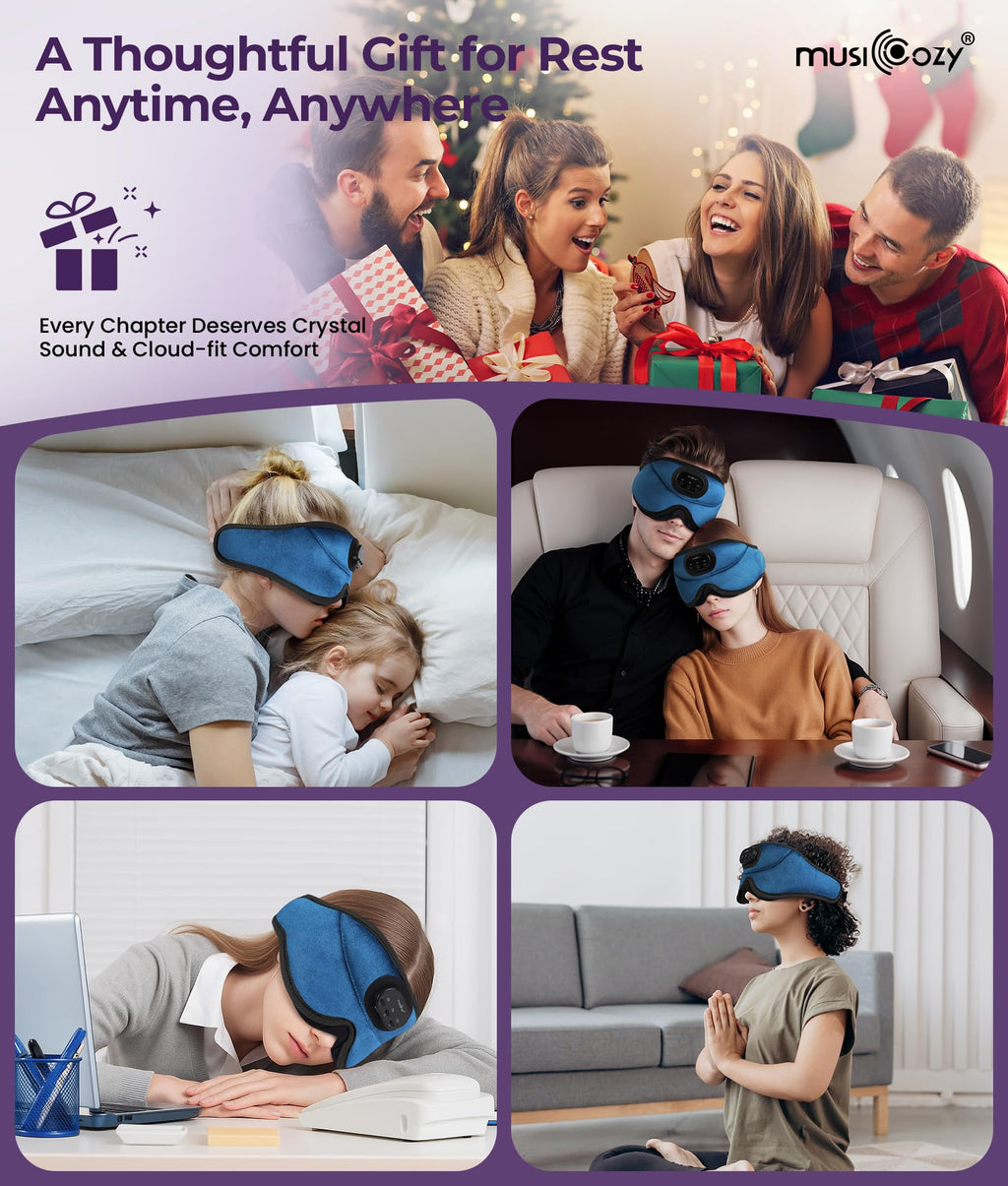 Sleep Headphones Bluetooth with 3D Eye Mask C492210